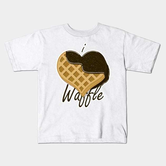 I Love Waffle Kids T-Shirt by Capturedtee